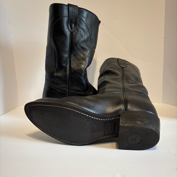 Texas 8300 Black Soft Leather Cowboy Boots Men\'s Size 8.5 main image 7
